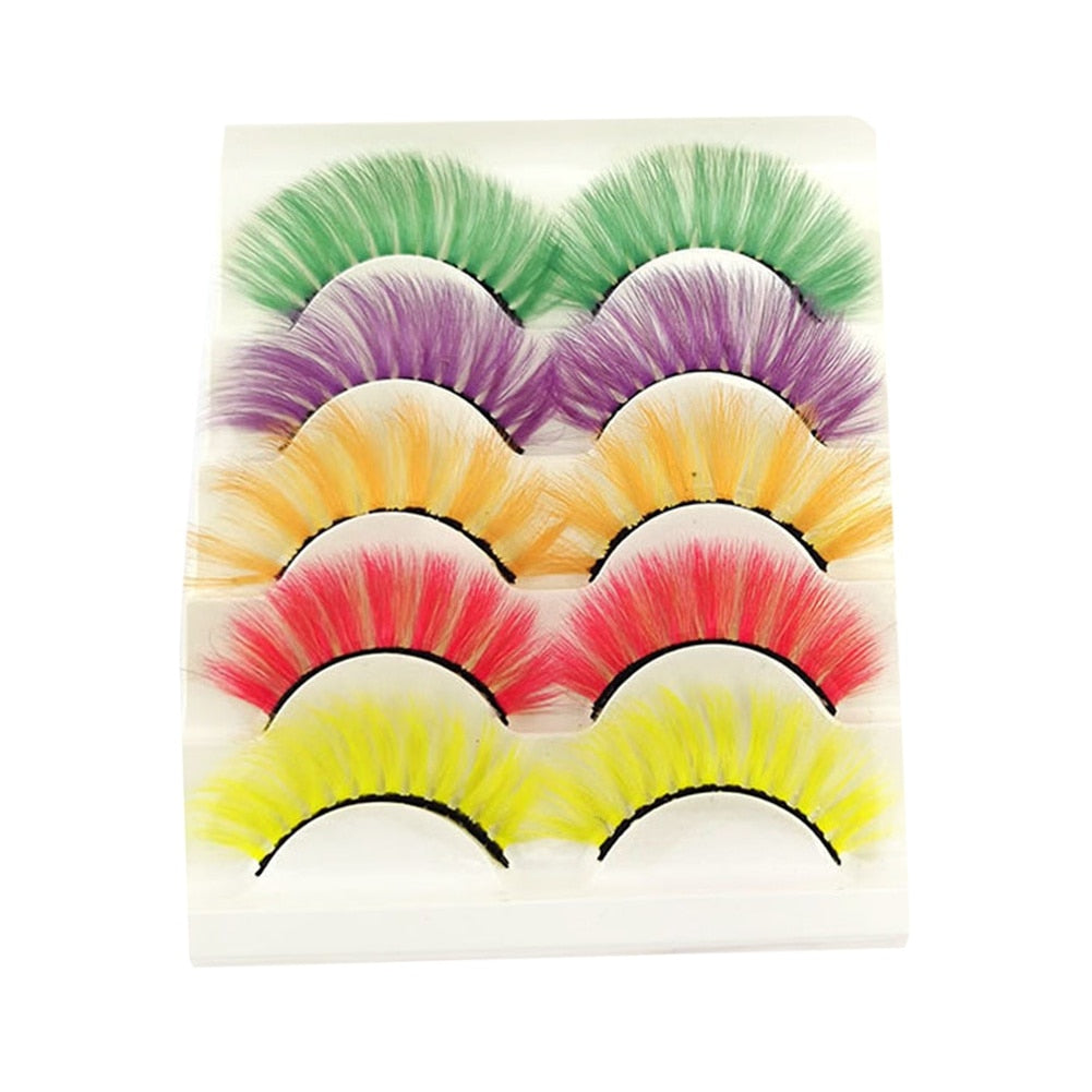 5pairs Party Colorful False Eyelashes