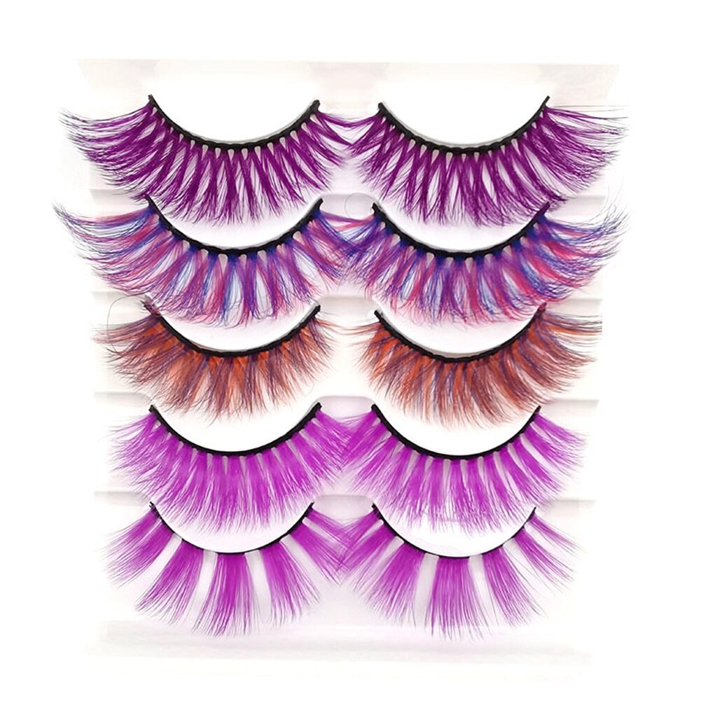 5pairs Party Colorful False Eyelashes