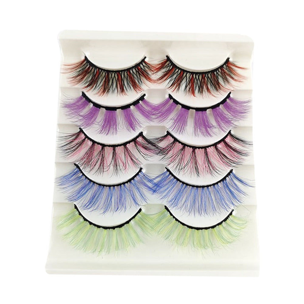 5pairs Party Colorful False Eyelashes