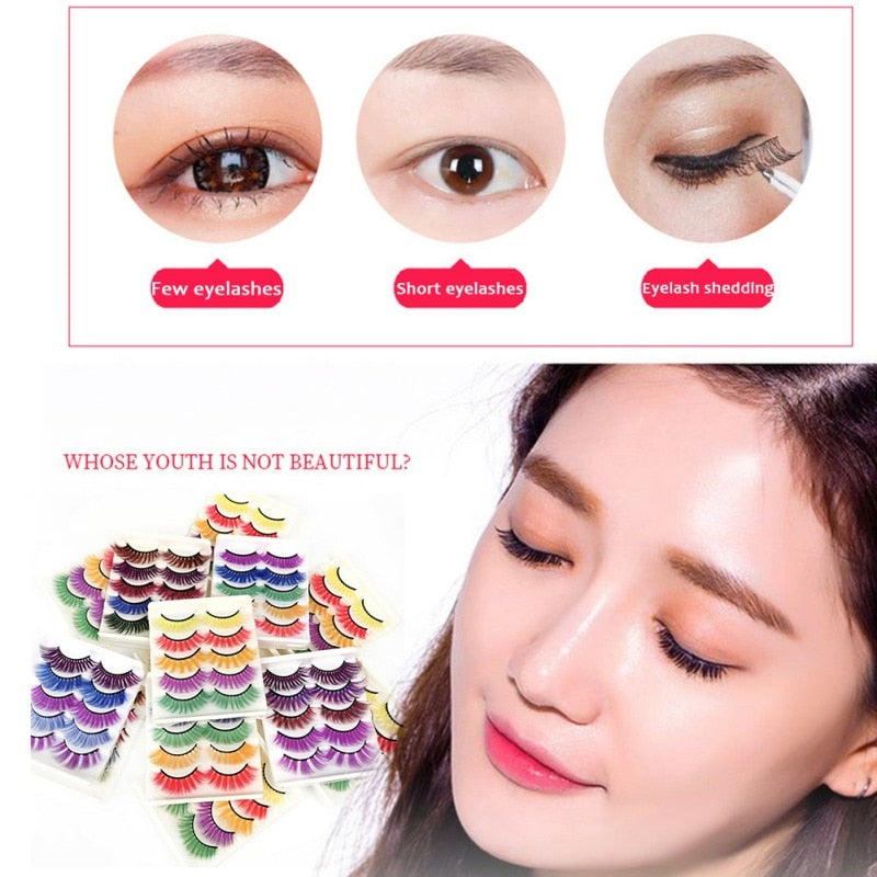 5pairs Party Colorful False Eyelashes