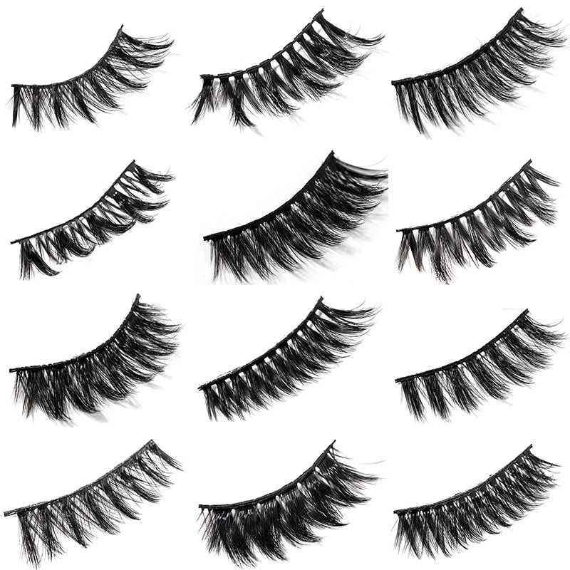 3D Faux Mink Hair Cross False Eyelashes