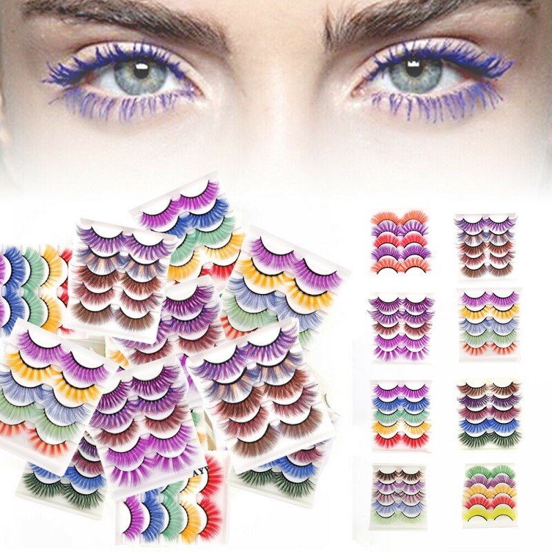 5pairs Party Colorful False Eyelashes