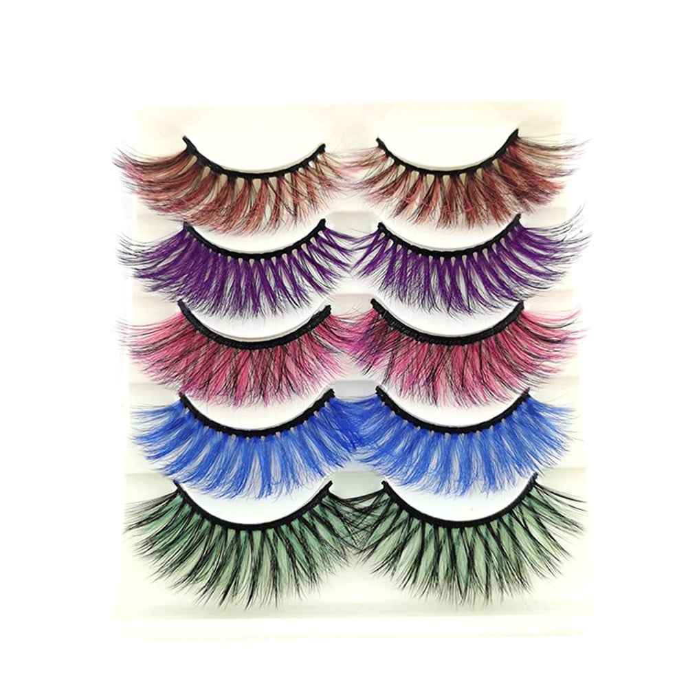 5pairs Party Colorful False Eyelashes